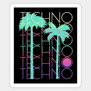 TECHNO  - Palm Trees (Blue/Pink) Magnet